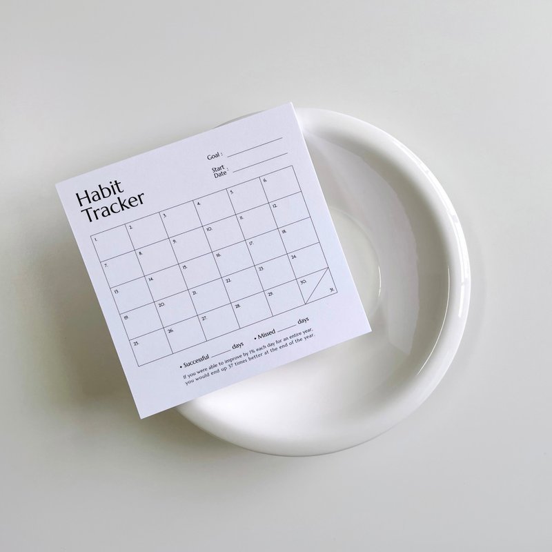 Habit Tracker _習慣追蹤卡 - 卡片/明信片 - 紙 白色