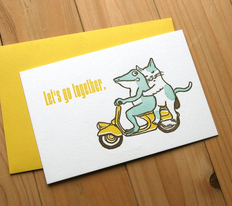 typography let's go together - Cards & Postcards - Paper Yellow