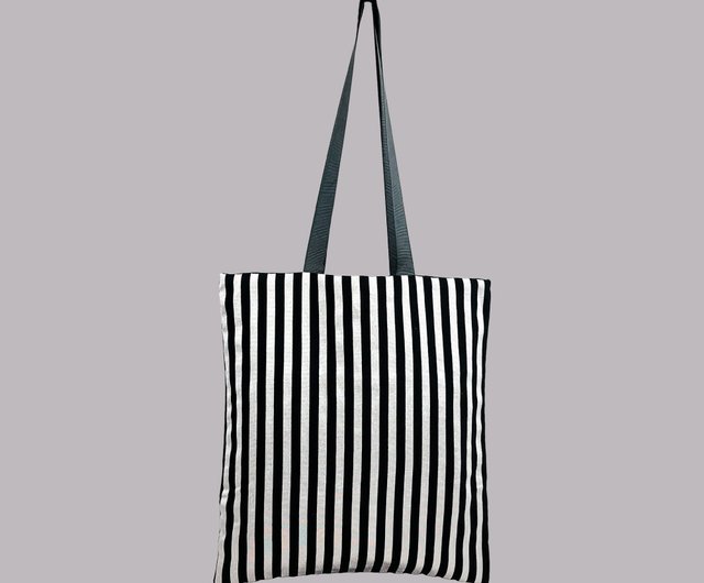 Black and white vertical striped online purse