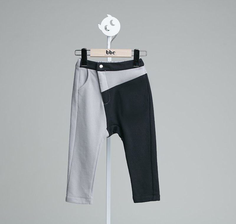 Personality stitching trousers (black) - Pants - Cotton & Hemp Black
