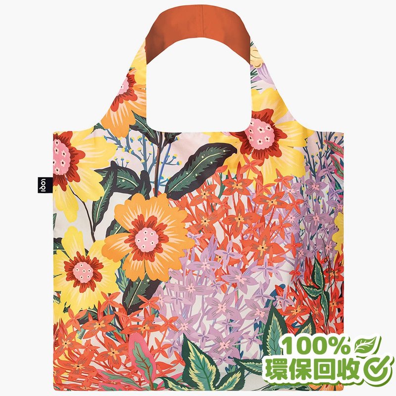 LOQI 環保材質購物袋-花圃(無扣帶、無暗袋) - 手提包/手提袋 - 環保材質 橘色