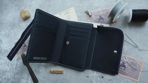 皮俠客PXK手工皮具 純手工牛皮三折多卡位錢包皮夾 客製化刻字禮物 顏色款式可訂製