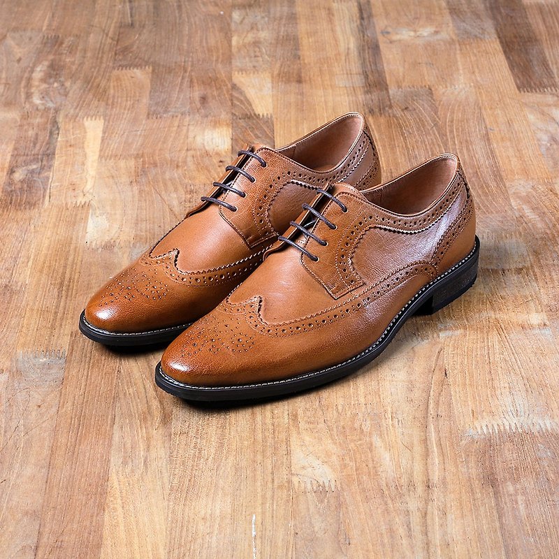 Vanger Sawtooth Long Wing Derby Gentleman Leather Shoes-Va261 Brown - Men's Casual Shoes - Genuine Leather Brown