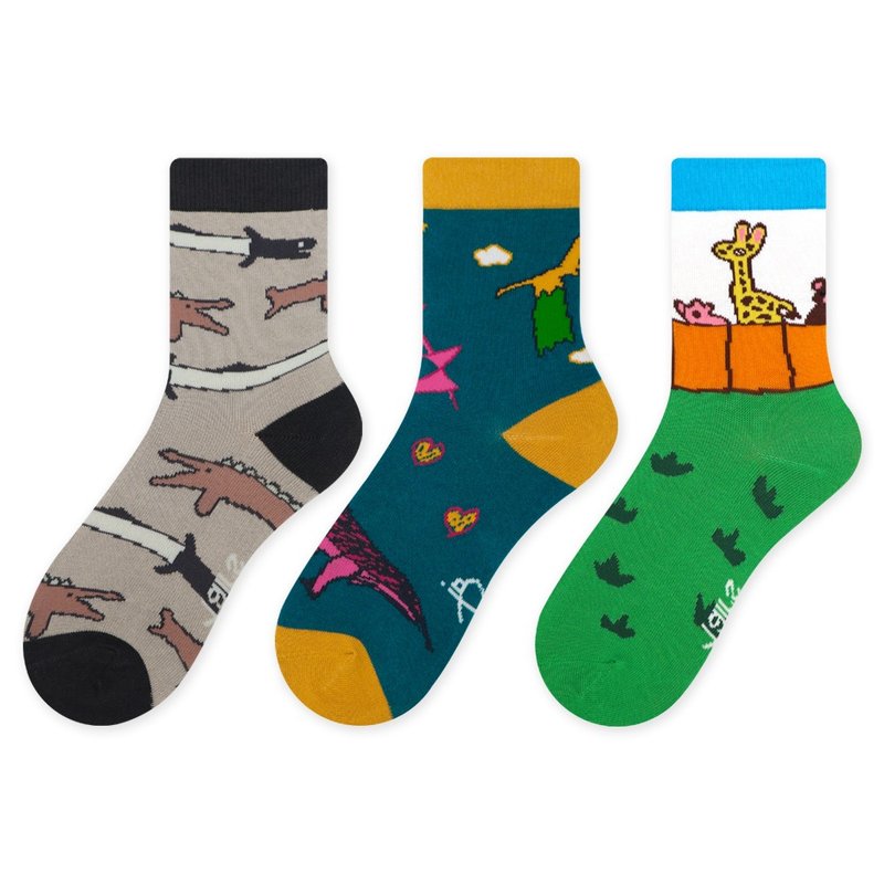 【in Pairs】Children's graffiti | Socks - ถุงเท้า - ผ้าฝ้าย/ผ้าลินิน หลากหลายสี