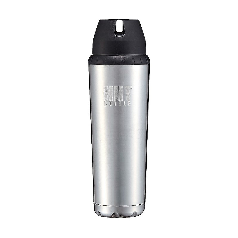 American HIIT BOTTLE Ultimate Fitness Water Bottle / Full Version / Silver / 709ml - Pitchers - Other Metals White