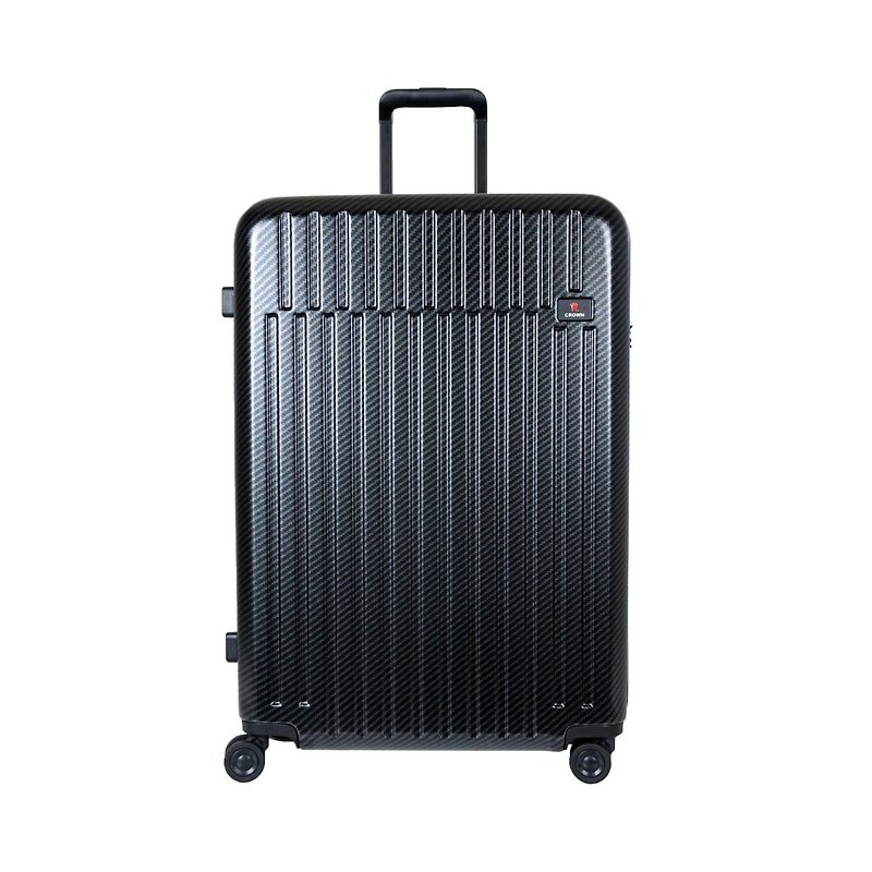 【CROWN】Anti-theft Zipper 29-inch Luggage Carbon Fiber Texture Black - กระเป๋าเดินทาง/ผ้าคลุม - พลาสติก สีดำ