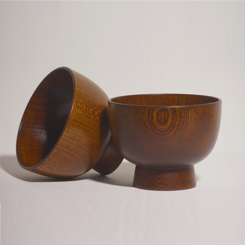 Raw Lacquer and Deer Bowl [Pack of 2] Comes with a free raw lacquer maintenance session - ถ้วยชาม - ไม้ สีนำ้ตาล