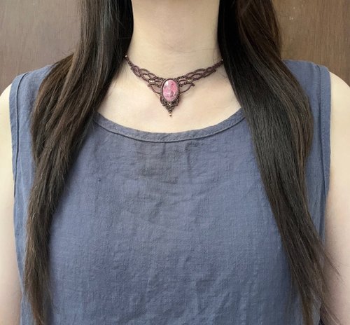 N1112 エスニック蝋のワックス糸編みマンガンゾイサイト石ブロンズ