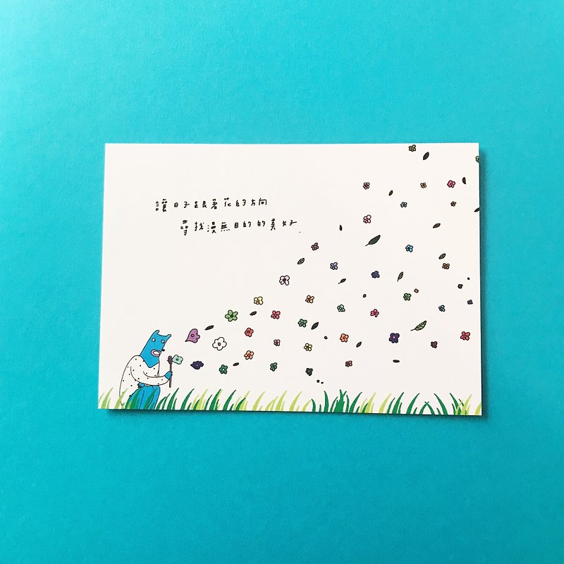 Flowers | Postcards - การ์ด/โปสการ์ด - กระดาษ สีน้ำเงิน