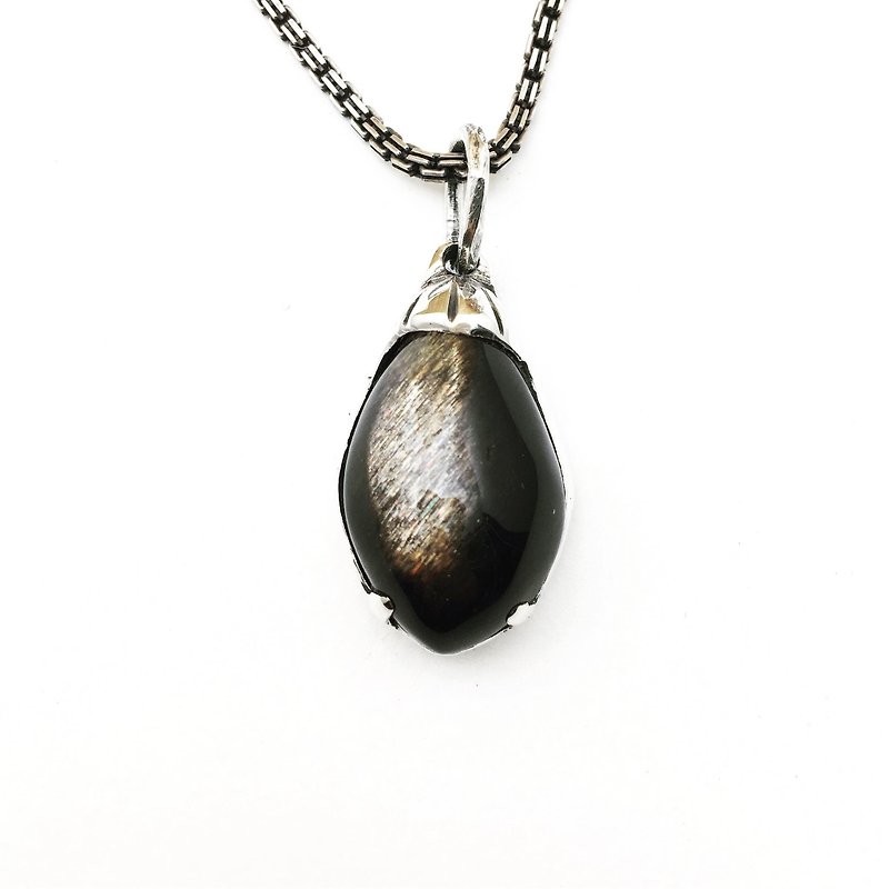 Black Sun Stone Customized Order - Necklaces - Silver Silver