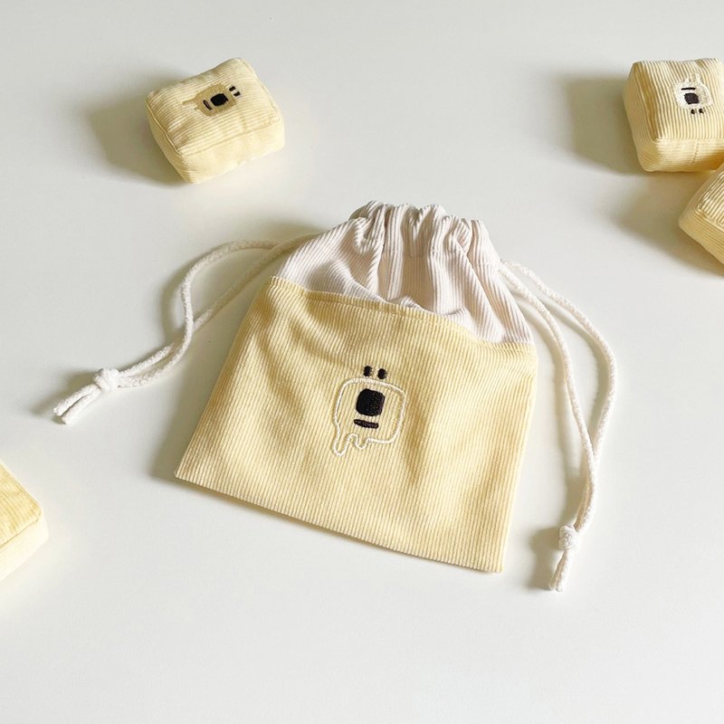 butter slice string pouch - 化妝包/收納袋 - 棉．麻 