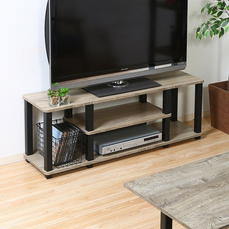 Japanese FUJI BOEKI square tube industrial style open TV cabinet (width 110cm)-DIY-multi-color - TV Stands & Cabinets - Other Materials Khaki