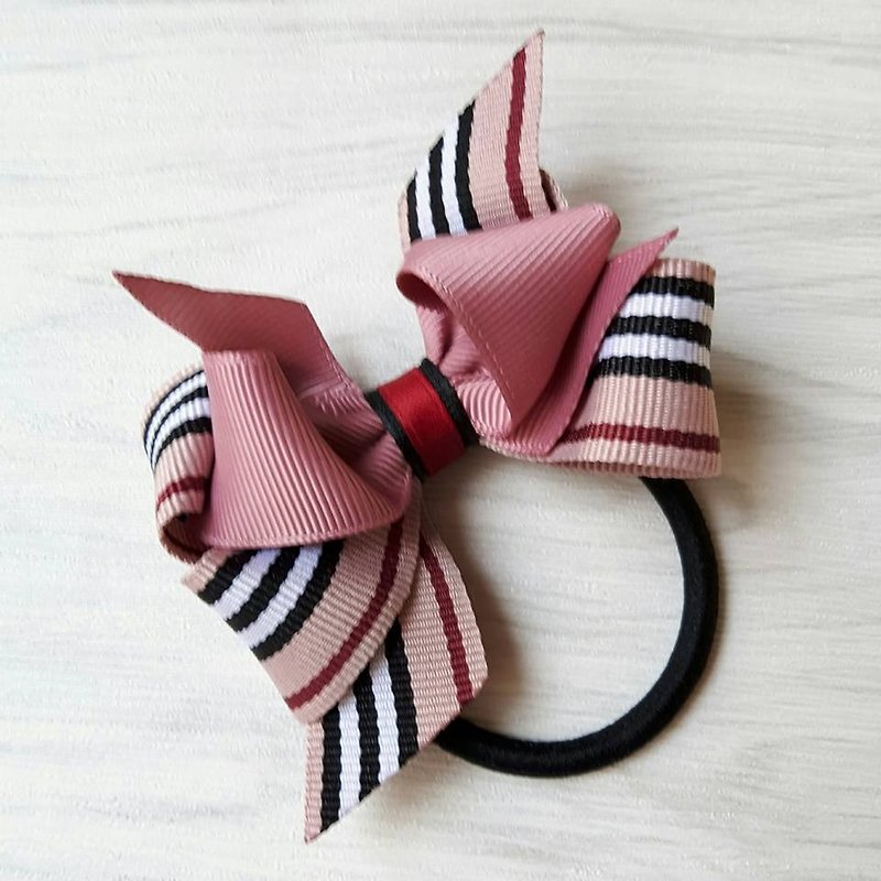 Classic college wind bow hair bundle / Korean powder - Hair Accessories - Other Materials Pink