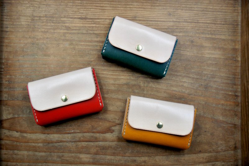 Compact size wallet Mini wallet that opens wide even though it is small - กระเป๋าใส่เหรียญ - หนังแท้ หลากหลายสี