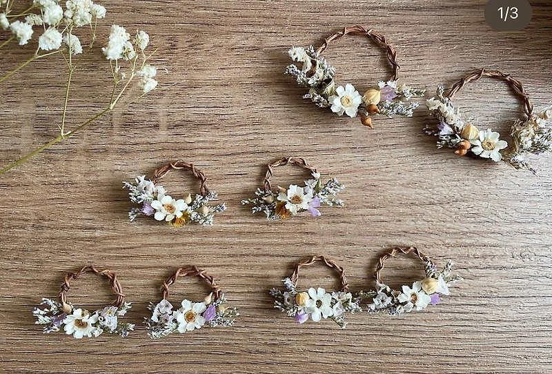Wreathy Garden Series -Classic style handcrafted floral earrings - Earrings & Clip-ons - Plants & Flowers Khaki