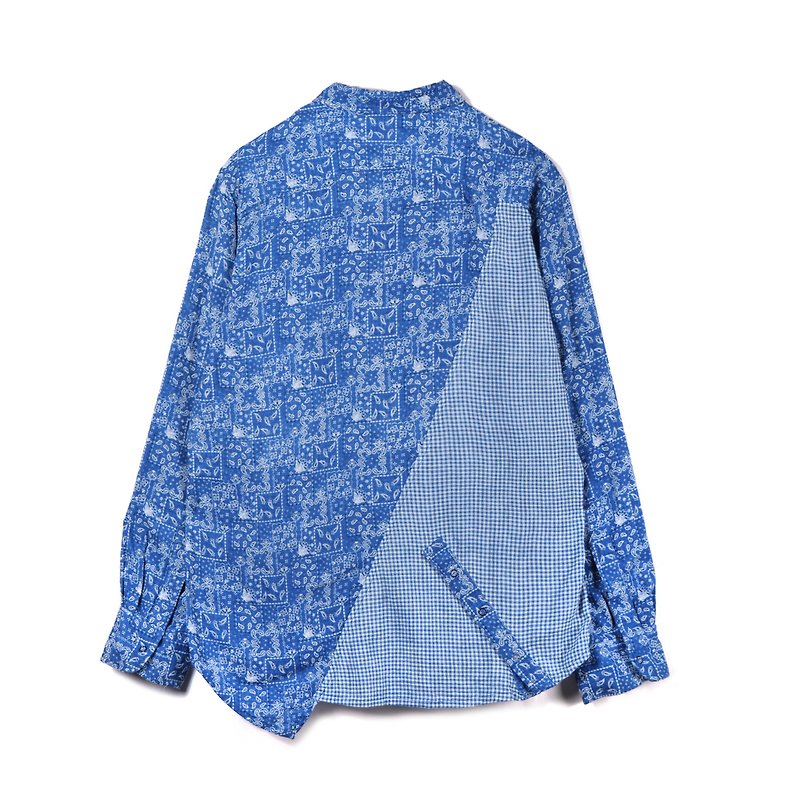 oqLiq - Root - posteret hermetic shirt - เสื้อเชิ้ตผู้ชาย - ผ้าฝ้าย/ผ้าลินิน สีน้ำเงิน