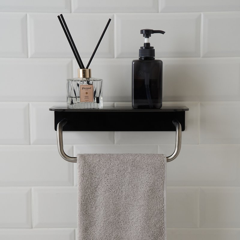 KTMAMA-Multifunctional Shelf/Black/Screw Punch - Bathroom Supplies - Plastic Black