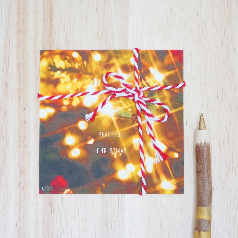 Peaceful Christmas-聖誕卡(附送棉繩) - 卡片/明信片 - 紙 橘色