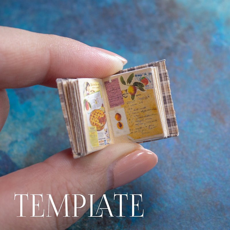 TEMPLATE Miniature recipe book | Digital product | PDF + JPG - Other - Other Materials Brown