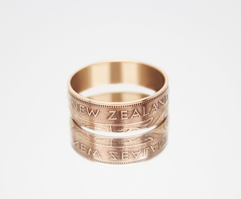 New Zealand Coin Ring Half Penny 1953-1966 coin rings for men coin rings gift - แหวนทั่วไป - โลหะ 