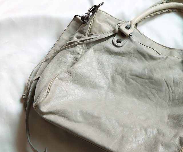 Vintage Balenciaga Bag Gray Leather Balenciaga Handbag 