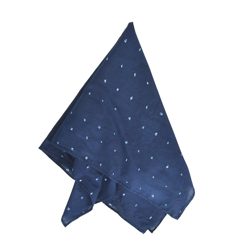 Blue Dyed Square Scarf-Little Collection-Fair Trade - Handkerchiefs & Pocket Squares - Cotton & Hemp Blue