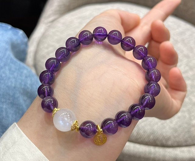 Picked up at a missed price natural amethyst bracelet with 9MM