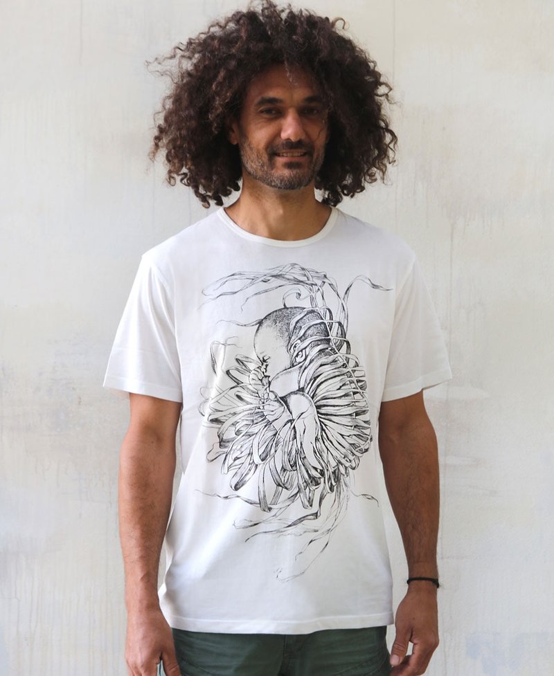 Womb White Men's Tee Shirt - Men's Shirts - Cotton & Hemp 