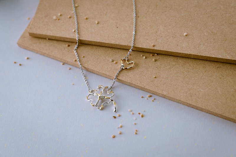 Flower Series-Love Clover Hollow Necklace (NLAJA1075N) - Necklaces - Silver Silver