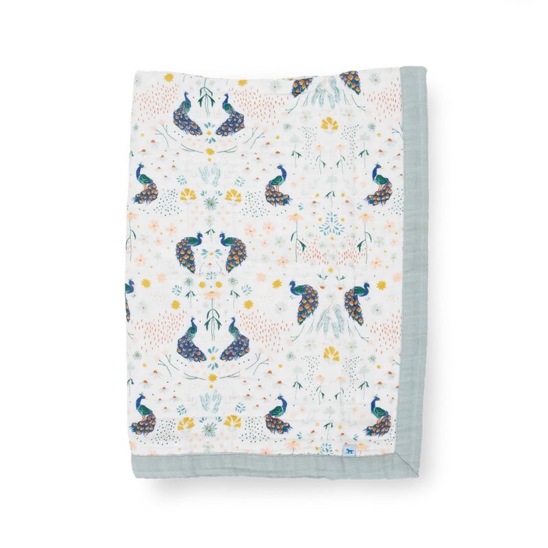 Little Unicorn Pure Cotton Baby Blanket Fantasy Peacock - Other - Cotton & Hemp White