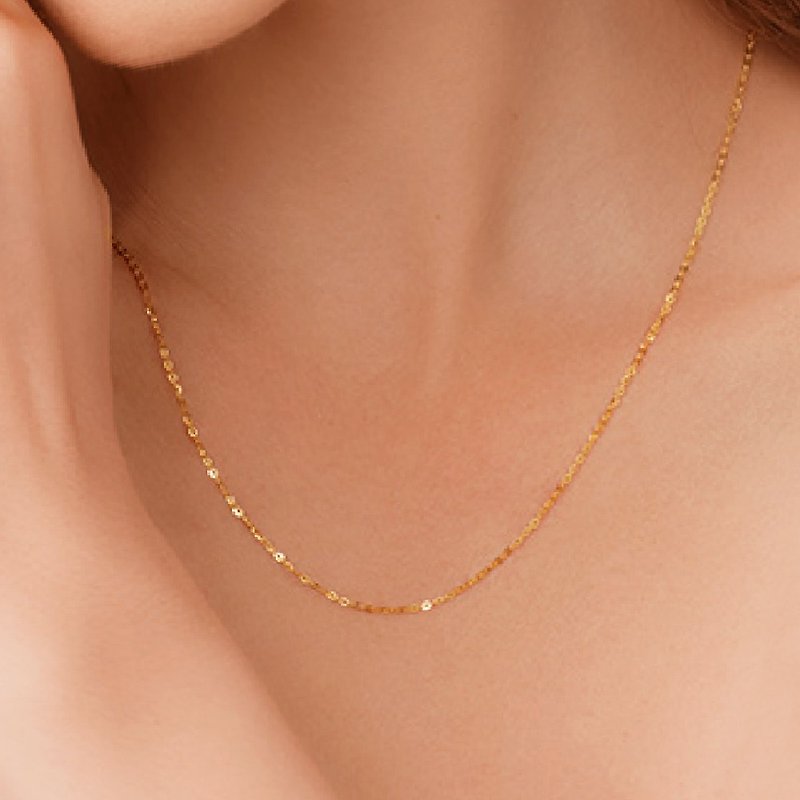 【CReAM】0.72g-Matilda Pure Gold AU750 Pure 18K Gold K Gold Necklace/Naked Chain - Necklaces - Other Metals 