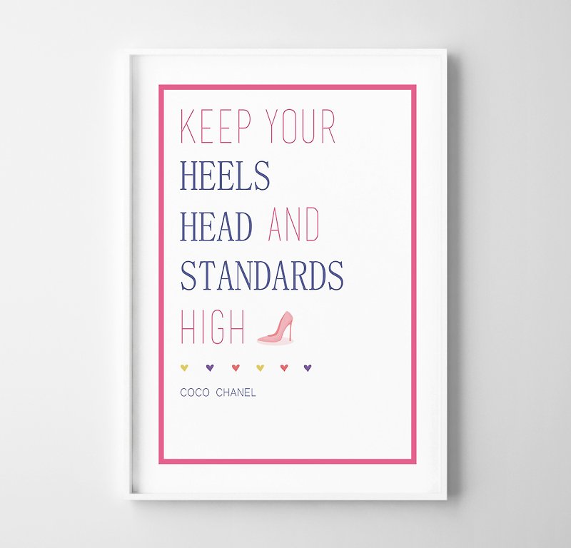 high heels print 可客製化 掛畫 海報 - 牆貼/牆身裝飾 - 紙 粉紅色