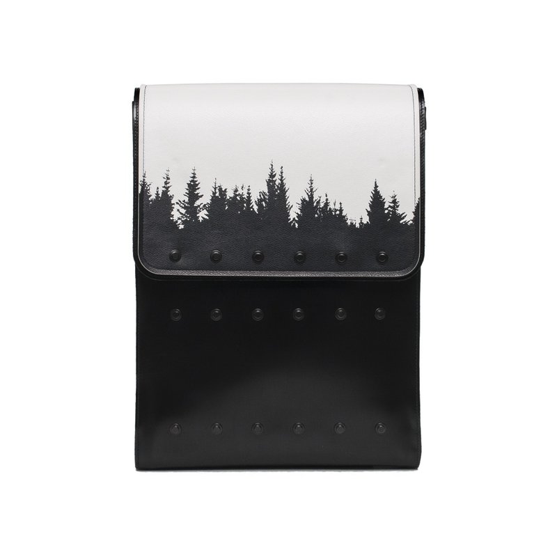 LOST BIG COW LEATHER BACKPACK - 後背包/背包/書包 - 真皮 黑色