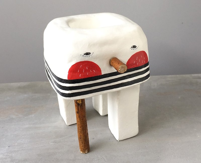 Quirky little ceramic pots - 花瓶/陶器 - 陶 白色