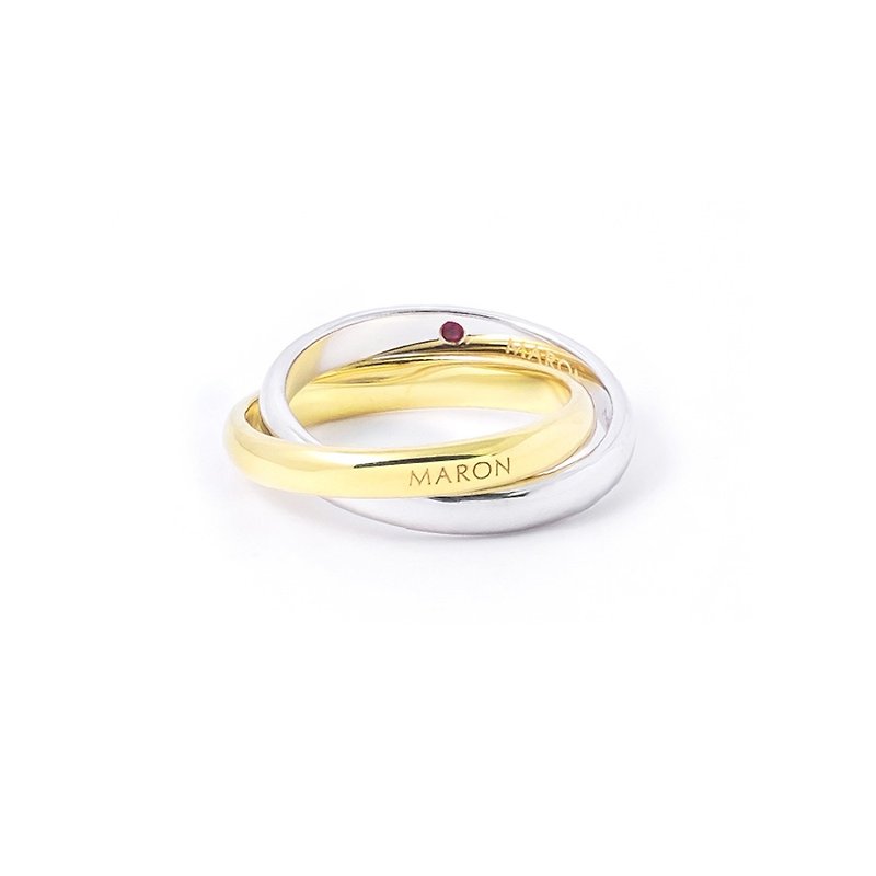 Interlocking Love Band Ring (Gold) - แหวนทั่วไป - เครื่องประดับพลอย สีทอง
