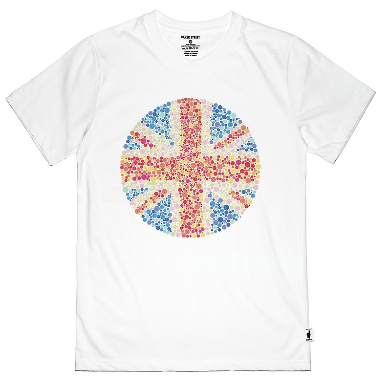 British Fashion Brand -Baker Street- Ishihara Union Jack Printed T-shirt - เสื้อยืดผู้ชาย - ผ้าฝ้าย/ผ้าลินิน 