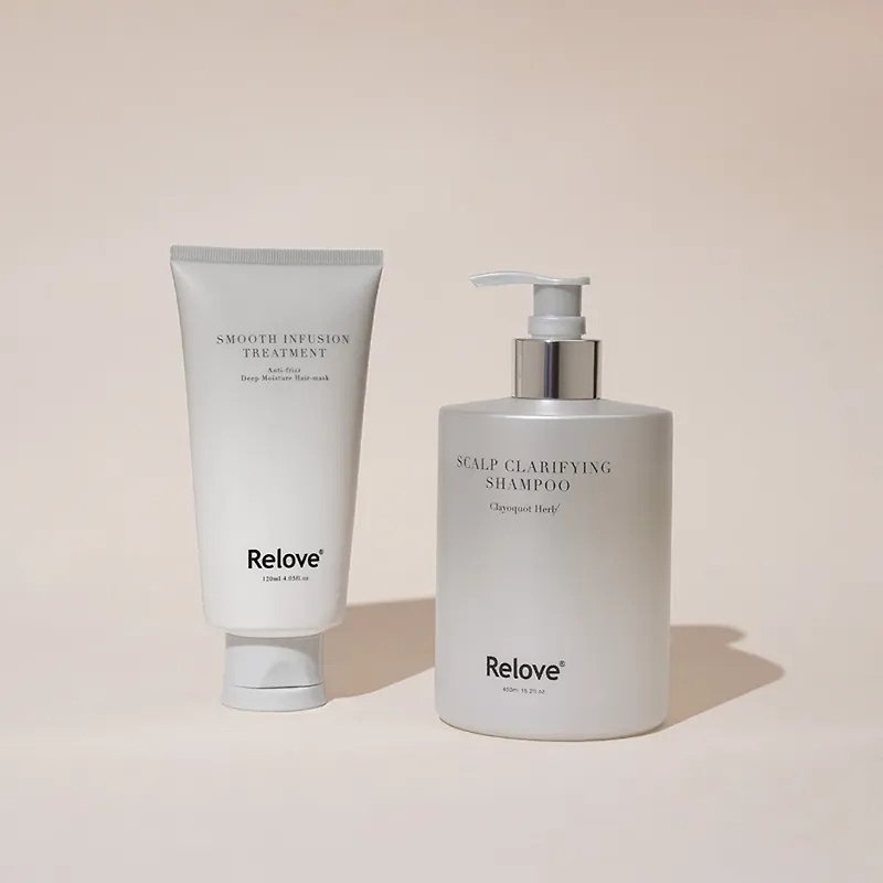 Relove 107酵萃 蓬鬆控油洗護組(洗髮精+護髮素) - 洗髮精/餅/皂 - 其他材質 灰色