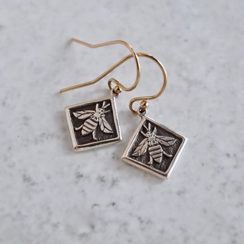 Bee earrings [EP059SV] - Earrings & Clip-ons - Other Metals 