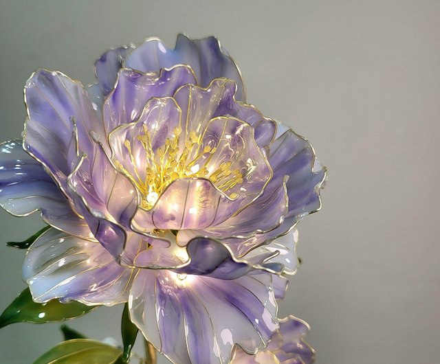 ジアン花瓶　牡丹 アンバー ガラス花瓶 | SAI botanical works