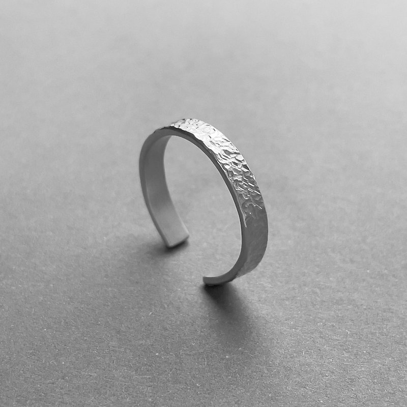 【客製】純銀石紋戒指 - 戒指 - 純銀 銀色