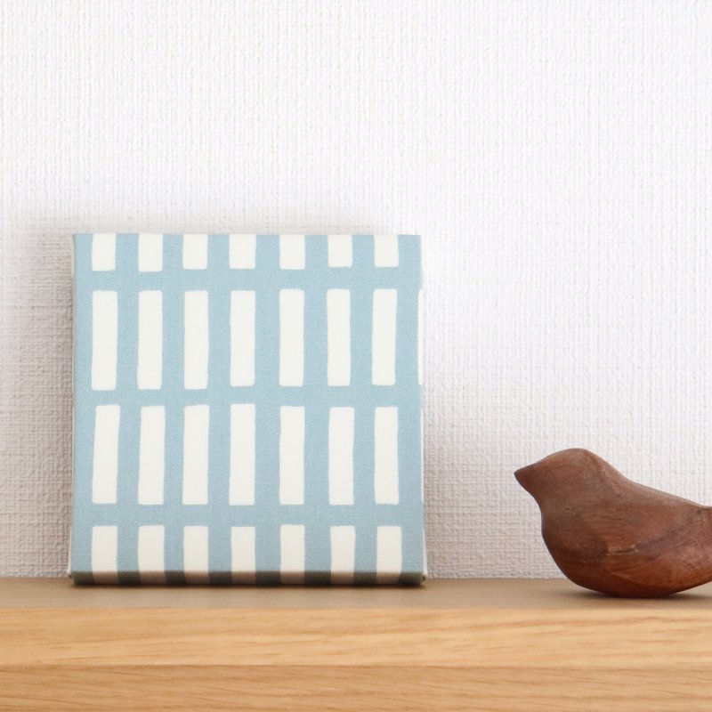 12x12cm ファブリックパネル 【くすみスクエア格子 ライトブルー】 - 壁貼/牆壁裝飾 - 棉．麻 藍色