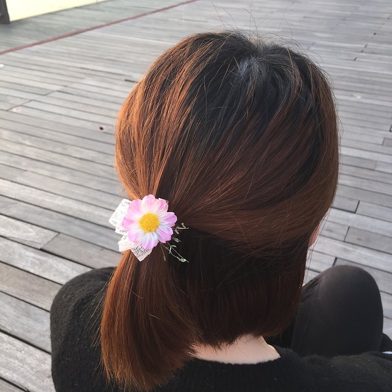 (Cosmos) Finework cloth flower lace hairpin (all 3 styles) つまみ细工 - เครื่องประดับผม - ผ้าไหม หลากหลายสี