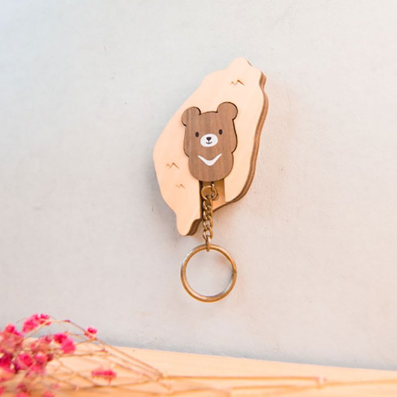 Key House Formosan Black Bear Customizable Storage Decoration Gift Birthday - Storage - Wood Brown