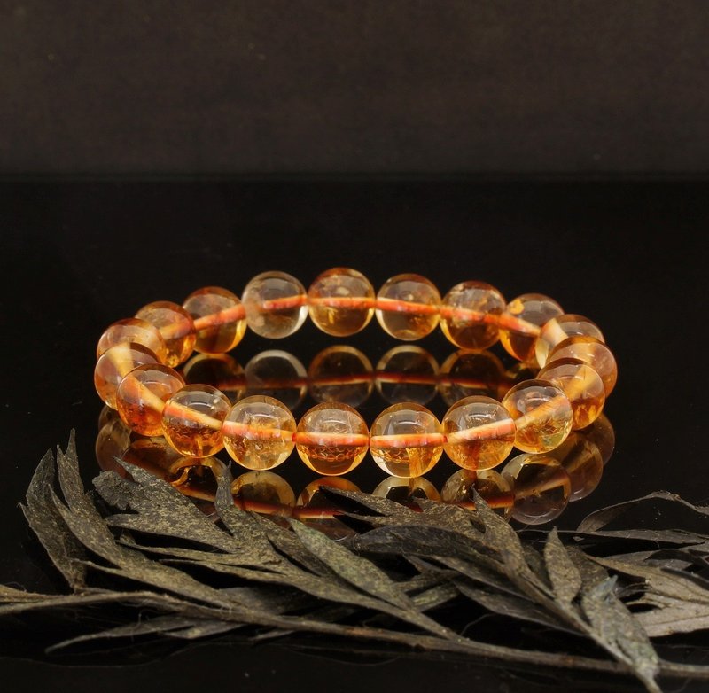 Citrine 10.2mm Crystal Bracelet - สร้อยข้อมือ - คริสตัล 