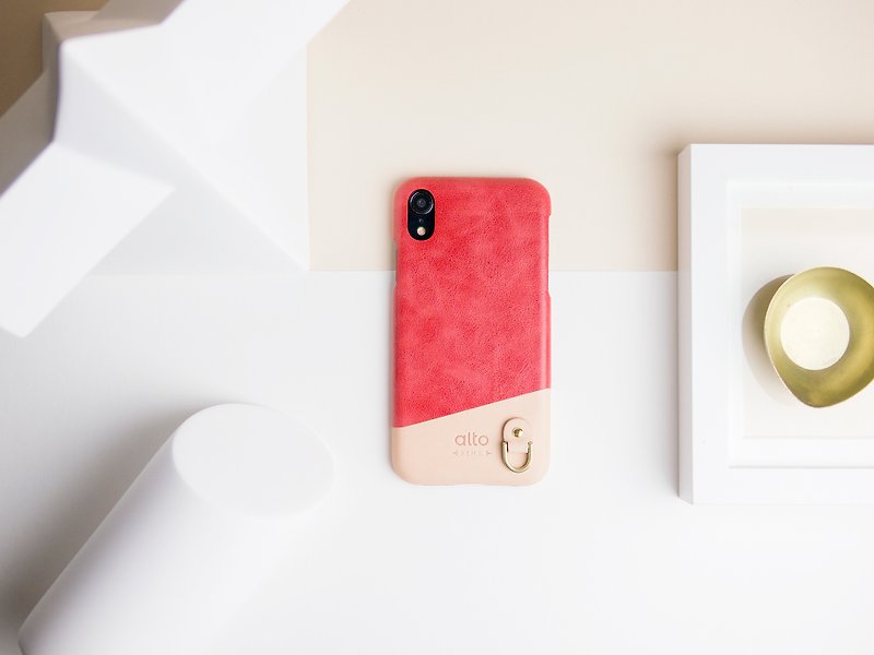 iPhone X/Xs/XR/Xs Max Anello Leather Case – Coral - เคส/ซองมือถือ - หนังแท้ สีแดง