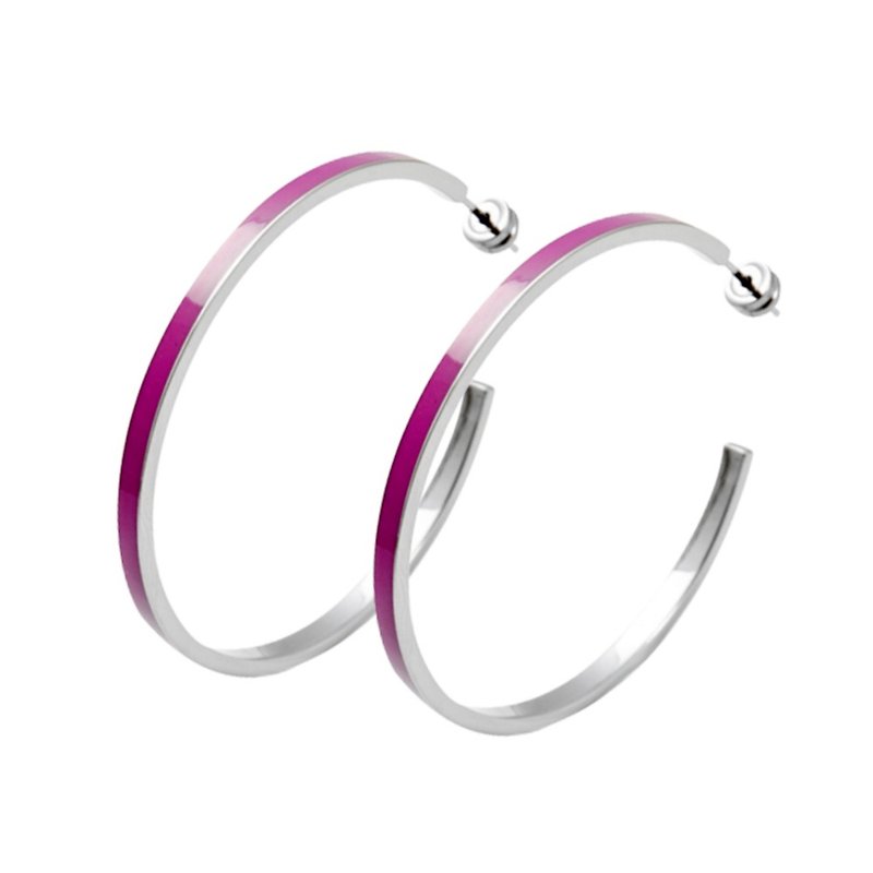 活力漾彩-桃紫 純鈦耳環一對 - 耳環/耳夾 - 其他金屬 紫色