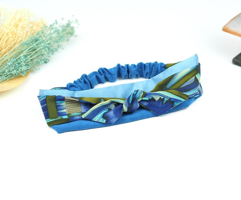 Hairband Headband - เครื่องประดับผม - ผ้าฝ้าย/ผ้าลินิน สีน้ำเงิน