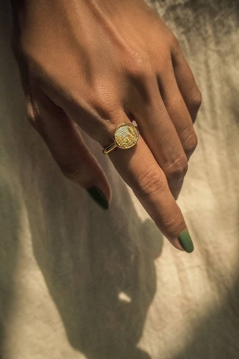 Night Forest Ring, Sterling Silver, Forest Ring. - 戒指 - 純銀 金色