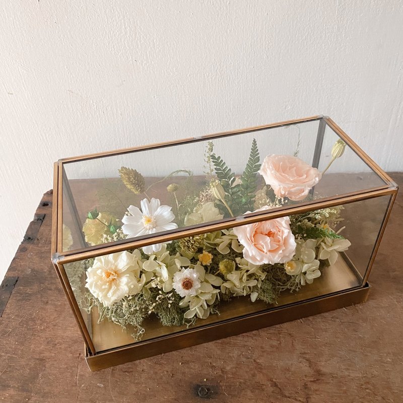 金屬玻璃永生花盒 永生花禮 - 乾燥花/永生花 - 植物．花 綠色