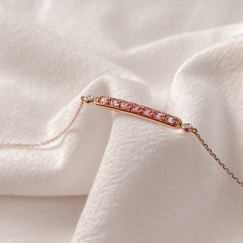 Elegant Shining Anna | 18K Gold Diamond Bracelet (Customizable) - Bracelets - Diamond Pink